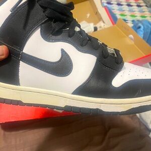 Nike Dunk High Panda trainers - black and white